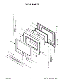Door Parts parts for Whirlpool Electric Range WFE535S0JS1 from AppliancePartsPros.com