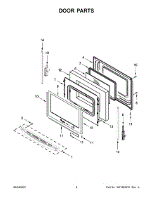 Door Parts parts for Whirlpool Electric Range WFE535S0LS0 from AppliancePartsPros.com