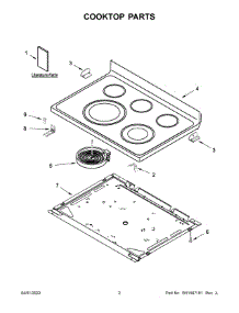 Cooktop Parts parts for Whirlpool Electric Range WFE775H0HW4 from AppliancePartsPros.com