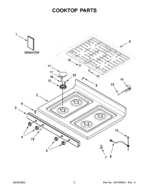 Cooktop Parts parts for Whirlpool Gas Range WFG320M0BS4 from AppliancePartsPros.com