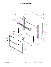 Door Parts parts for Whirlpool Gas Range WFG320M0MS0 from AppliancePartsPros.com