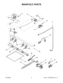Manifold Parts parts for Whirlpool Gas Range WFG320M0MS0 from AppliancePartsPros.com