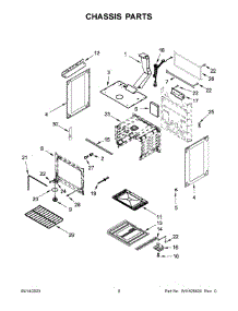 Chassis Parts parts for Whirlpool Gas Range WFG320M0MW0 from AppliancePartsPros.com