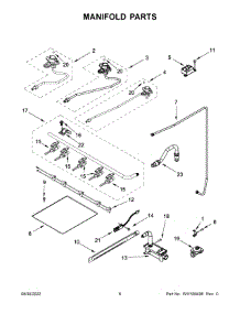 Manifold Parts parts for Whirlpool Gas Range WFG505M0BS4 from AppliancePartsPros.com