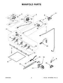 Manifold Parts parts for Whirlpool Gas Range WFG505M0BW3 from AppliancePartsPros.com