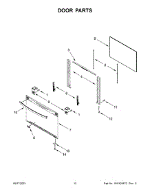 Door Parts parts for Whirlpool Gas Range WFG505M0MS0 from AppliancePartsPros.com