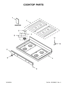 Cooktop Parts parts for Whirlpool Gas Range WFG515S0JB0 from AppliancePartsPros.com