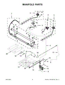 Manifold Parts parts for Whirlpool Gas Range WFG515S0JS2 from AppliancePartsPros.com