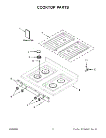 Cooktop Parts parts for Whirlpool Gas Range WFG515S0MS0 from AppliancePartsPros.com