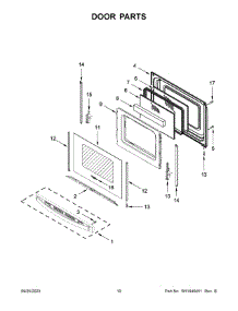 Door Parts parts for Whirlpool Gas Range WFG515S0MS0 from AppliancePartsPros.com