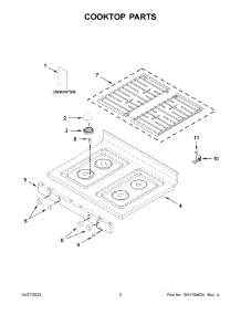 Cooktop Parts parts for Whirlpool Gas Range WFG515S0MS1 from AppliancePartsPros.com