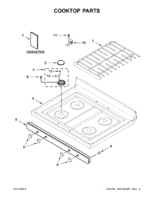 Cooktop Parts parts for Whirlpool Gas Range WFG520S0FS1 from AppliancePartsPros.com