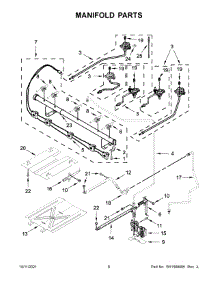 Manifold Parts parts for Whirlpool Gas Range WFG525S0JS2 from AppliancePartsPros.com