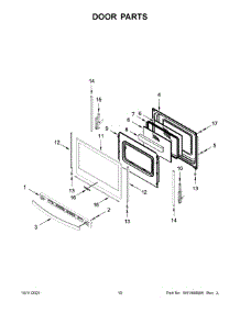 Door Parts parts for Whirlpool Gas Range WFG525S0JS2 from AppliancePartsPros.com