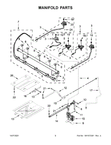 Manifold Parts parts for Whirlpool Gas Range WFG525S0JV2 from AppliancePartsPros.com