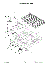 Cooktop Parts parts for Whirlpool Gas Range WFG525S0JV5 from AppliancePartsPros.com