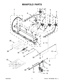 Manifold Parts parts for Whirlpool Gas Range WFG535S0LS0 from AppliancePartsPros.com