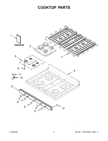 Cooktop Parts parts for Whirlpool Gas Range WFG535S0LS1 from AppliancePartsPros.com