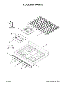 Cooktop Parts parts for Whirlpool Gas Range WFG535S0LS4 from AppliancePartsPros.com