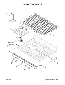Cooktop Parts parts for Whirlpool Gas Range WFG550S0HV2 from AppliancePartsPros.com