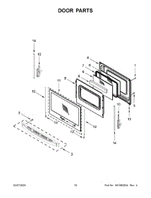 Door Parts parts for Whirlpool Gas Range WFG550S0HV3 from AppliancePartsPros.com