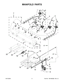 Manifold Parts parts for Whirlpool Gas Range WFG550S0HZ2 from AppliancePartsPros.com