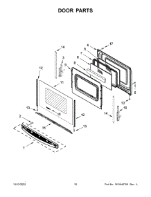 Door Parts parts for Whirlpool Gas Range WFG550S0LW4 from AppliancePartsPros.com