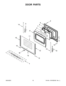 Door Parts parts for Whirlpool Gas Range WFG550S0LZ0 from AppliancePartsPros.com