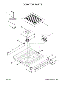 Cooktop Parts parts for Whirlpool Gas Range WFG770H0FZ1 from AppliancePartsPros.com