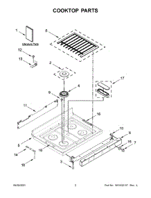 Cooktop Parts parts for Whirlpool Gas Range WFG770H0FZ2 from AppliancePartsPros.com