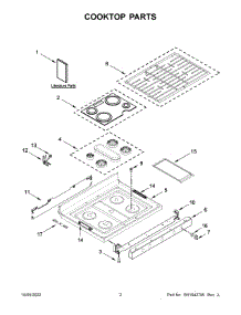 Cooktop Parts parts for Whirlpool Gas Range WFG775H0HB5 from AppliancePartsPros.com