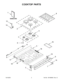 Cooktop Parts parts for Whirlpool Gas Range WFG775H0HZ2 from AppliancePartsPros.com