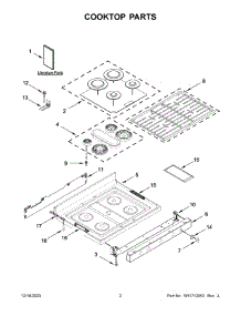 Cooktop Parts parts for Whirlpool Gas Range WFG775H0HZ6 from AppliancePartsPros.com