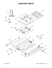 Cooktop Parts parts for Whirlpool Gas Range WFG975H0HV1 from AppliancePartsPros.com