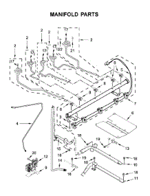Manifold Parts parts for Whirlpool Gas Range WFG975H0HV1 from AppliancePartsPros.com