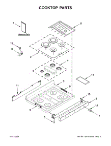 Cooktop Parts parts for Whirlpool Gas Range WFG975H0HZ1 from AppliancePartsPros.com