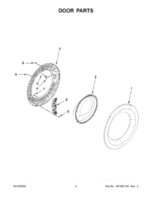 Door Parts parts for Whirlpool Washer WFW5605MC0 from AppliancePartsPros.com