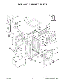 Top And Cabinet Parts parts for Whirlpool Washer WFW560CHW3 from AppliancePartsPros.com