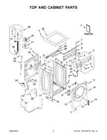 Top And Cabinet Parts parts for Whirlpool Washer WFW6620HW3 from AppliancePartsPros.com
