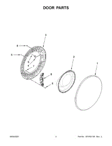 Door Parts parts for Whirlpool Washer WFW8620HC4 from AppliancePartsPros.com
