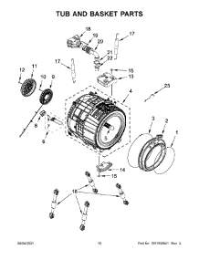 Tub And Basket Parts parts for Whirlpool Washer WFW9620HW3 from AppliancePartsPros.com