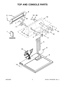 Top And Console Parts parts for Whirlpool Dryer WGD4850HW2 from AppliancePartsPros.com