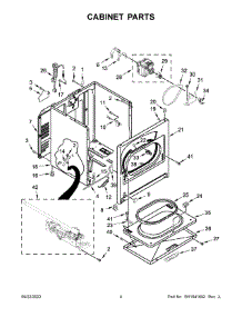 Cabinet Parts parts for Whirlpool Dryer WGD4850HW2 from AppliancePartsPros.com