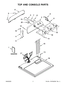 Top And Console Parts parts for Whirlpool Dryer WGD4950HW2 from AppliancePartsPros.com