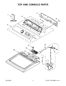 Top And Console Parts parts for Whirlpool Dryer WGD5100HC2 from AppliancePartsPros.com