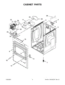 Cabinet Parts parts for Whirlpool Dryer WGD5100HW1 from AppliancePartsPros.com