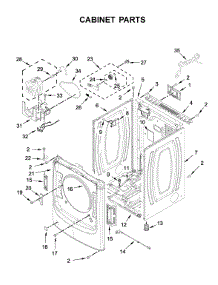 Cabinet Parts parts for Whirlpool Dryer WGD5620HW2 from AppliancePartsPros.com