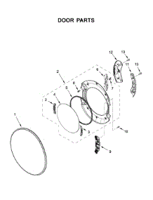 Door Parts parts for Whirlpool Dryer WGD5620HW2 from AppliancePartsPros.com