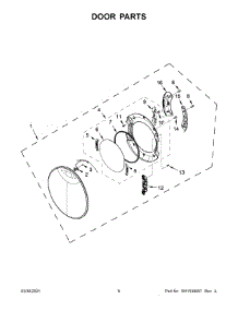 Door Parts parts for Whirlpool Dryer WGD9620HBK3 from AppliancePartsPros.com