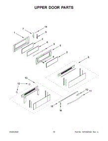 Upper Door Parts parts for Whirlpool Electric Range WGE745C0FE05 from AppliancePartsPros.com